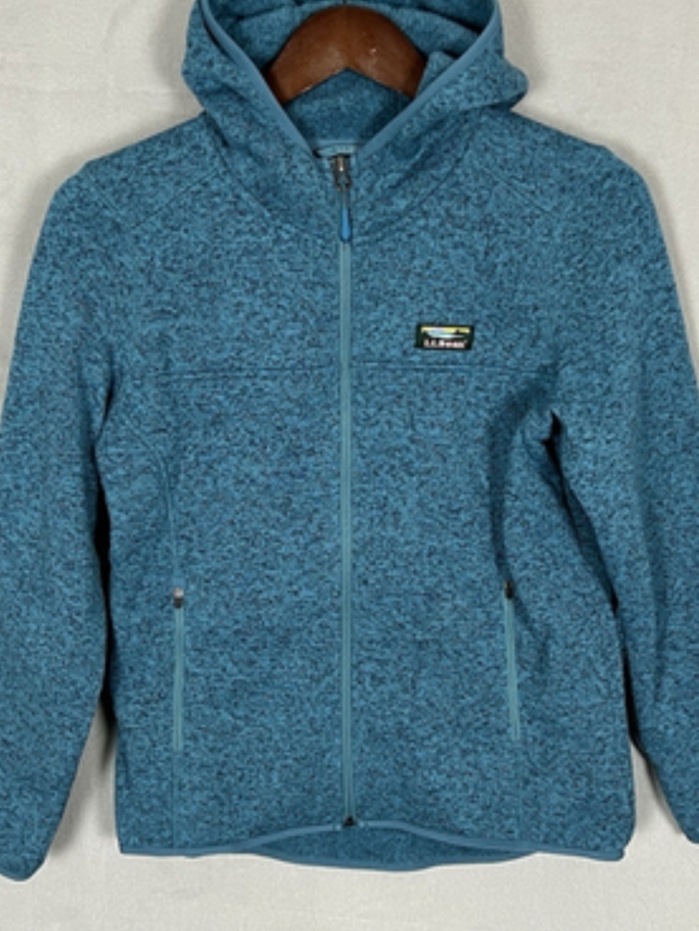 L.L. Bean Full Zip Sweater Fleece Jacket Women’s Sz S Pet  Blue Heather Misses